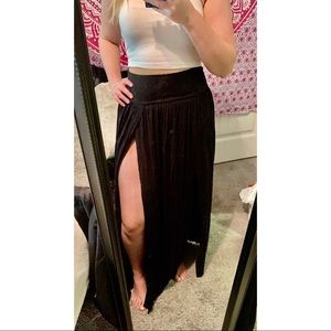 Double slit maxi skirt